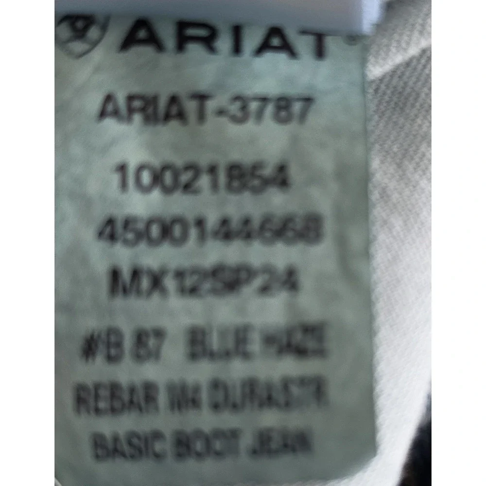 Ariat Rebar M4 Jeans Mens 42x32 Relaxed Boot Cut DuraStretch Blue Work Denim